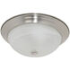 Decorative 3 Light 15 inch Satin Platinum Flushmount Ceiling Light in White Alabaster, Large